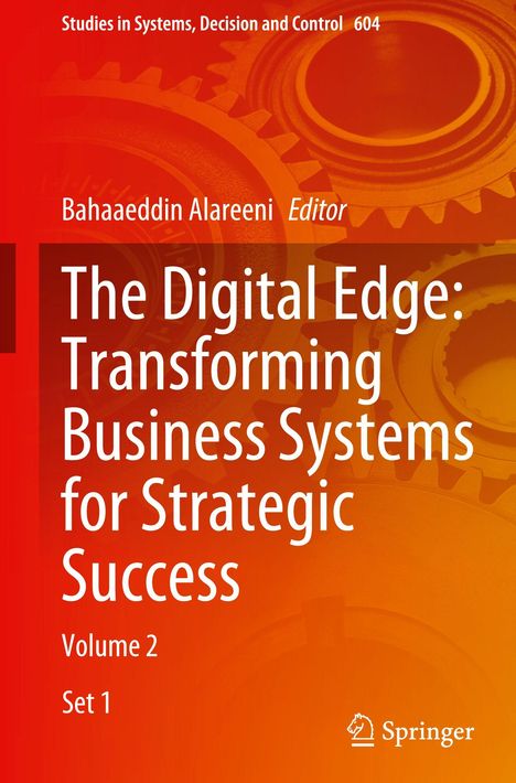 Ein Buchcover mit dem Titel: "The Digital Edge: Transforming Business Systems for Strategic Success". Zahnrad-Hintergrund.