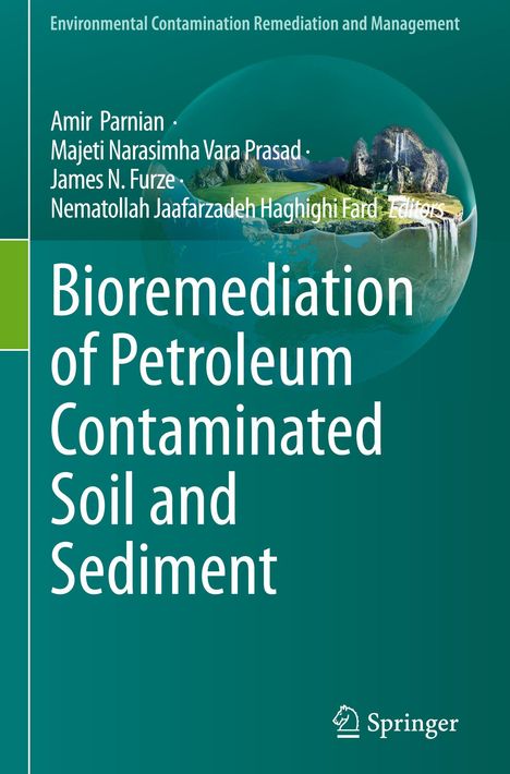 Titel: "Bioremediation of Petroleum Contaminated Soil and Sediment." Autoren und Herausgeber werden genannt. Springer-Logo.