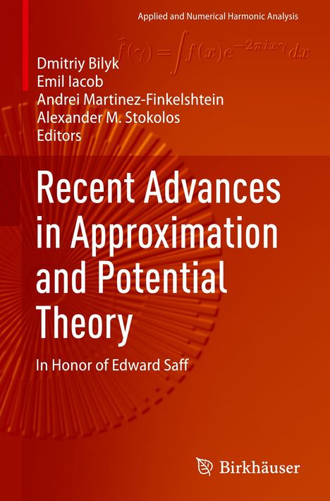 Titel: Recent Advances in Approximation and Potential Theory. Hintergrund: rote abstrakte Form.