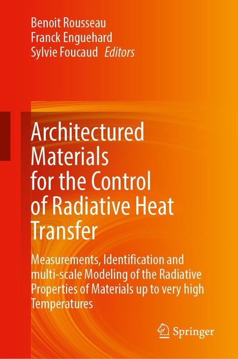 "Architectured Materials for the Control of Radiative Heat Transfer" in weißer Schrift auf orange-rotem Hintergrund. Springer-Logo.