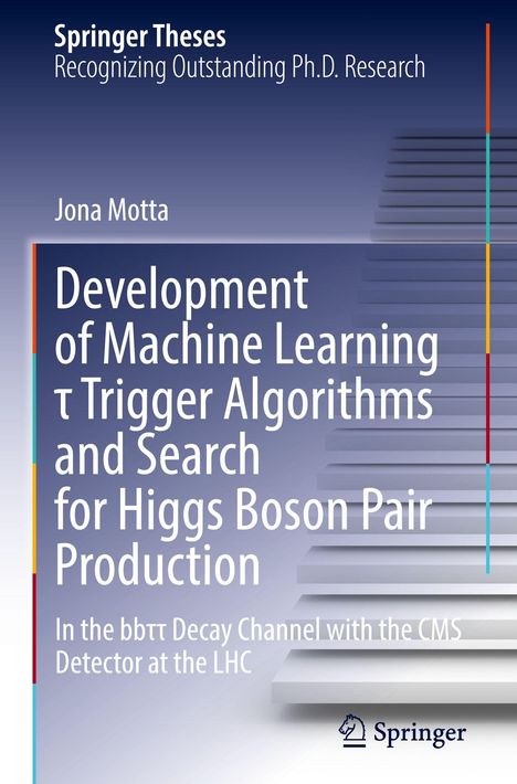 Jona Motta: Machine Learning Trigger Algorithms für Higgs-Boson-Suche. Abstraktes Hintergrundmuster, Springer-Logo.