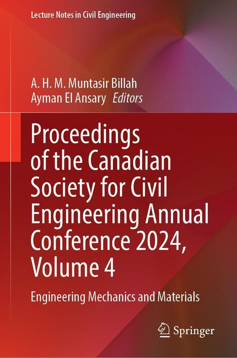 "Proceedings of the Canadian Society for Civil Engineering Annual Conference 2024, Volume 4" in weißer Schrift auf rotem Hintergrund.