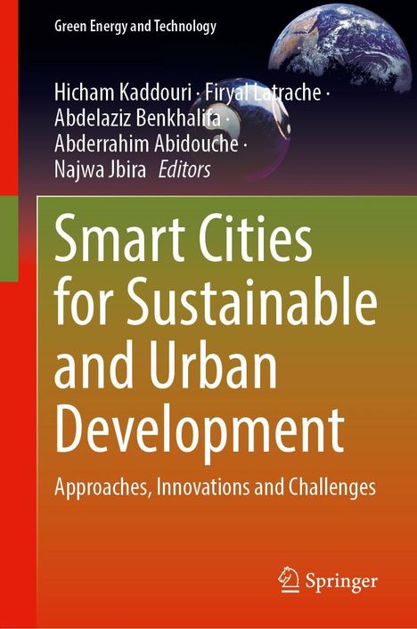 Textbuchcover mit den Worten: "Smart Cities for Sustainable and Urban Development: Approaches, Innovations and Challenges."