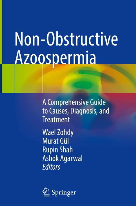 Non-Obstructive Azoospermia, Buchcover, Springer Logo, blau-grün-gelber Verlauf.