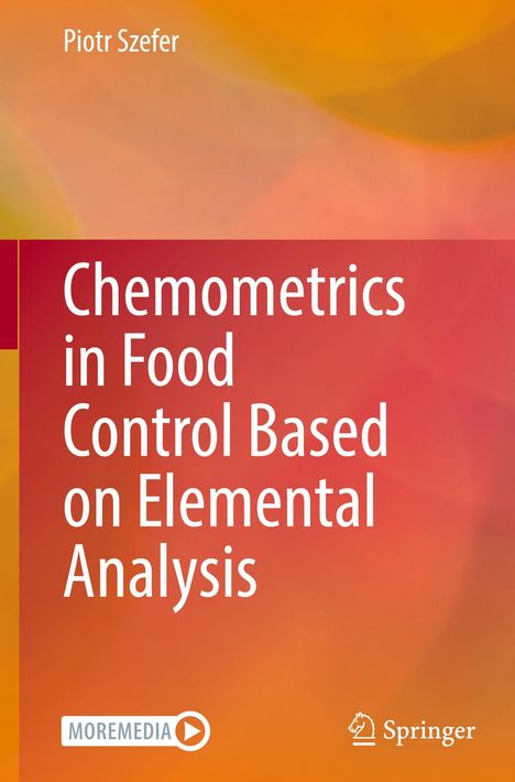 Titel: "Chemometrics in Food Control Based on Elemental Analysis". Autor: Piotr Szefer. Farbverlauf in Orange- und Rottönen. Springer-Logo.