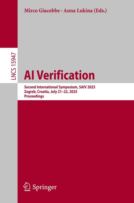 Titel "AI Verification", lncs 15947, Symposium Juli 21-22, 2025, Springer Verlag unten links.