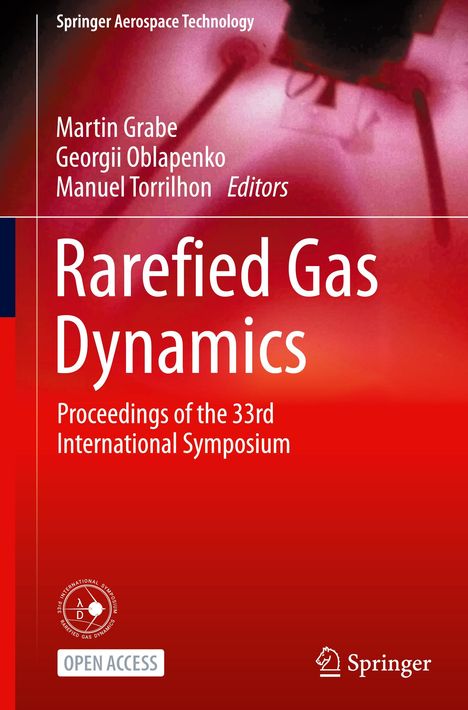 Titel: "Rarefied Gas Dynamics". Darunter "Proceedings of the 33rd International Symposium". Rotes Design mit Logo.