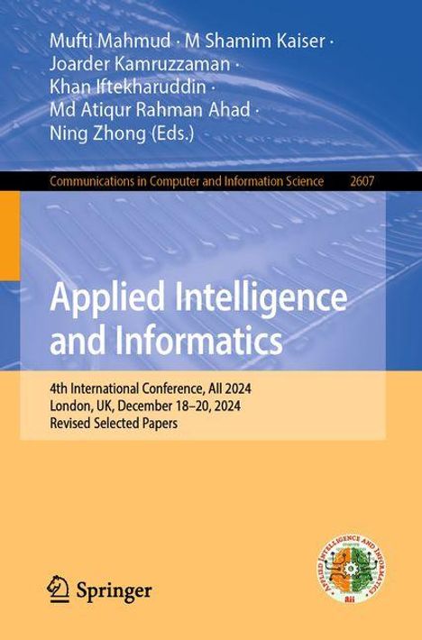 Applied Intelligence and Informatics, Buch