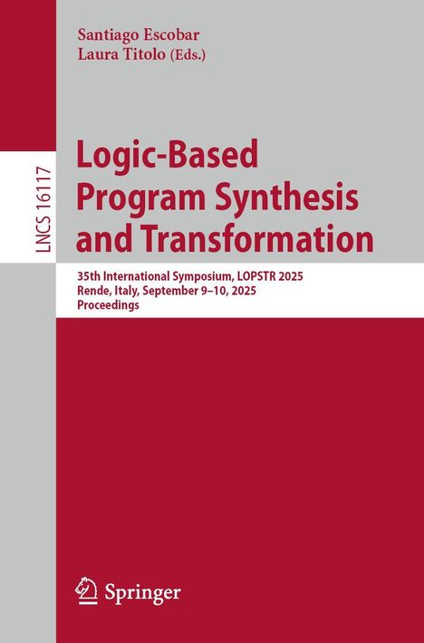 Logic-Based Program Synthesis and Transformation, Buch