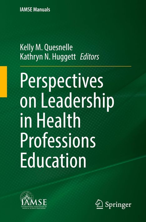 Titel: "Perspectives on Leadership in Health Professions Education", grüne Farbe, Logos unten.