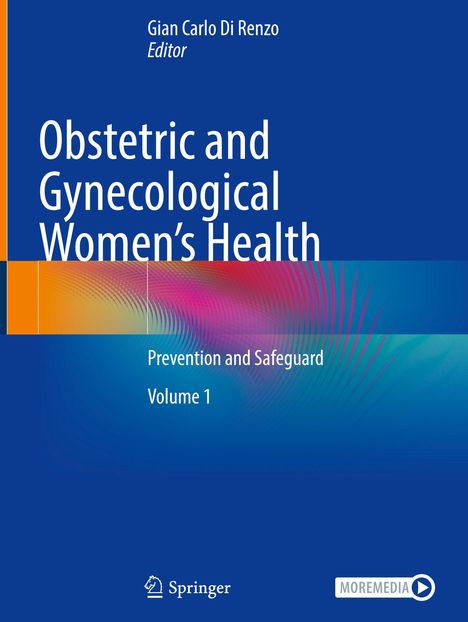 Titel: "Obstetric and Gynecological Women's Health", Editor: Gian Carlo Di Renzo, mit buntem Hintergrund.