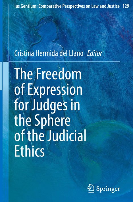 "The Freedom of Expression for Judges in the Sphere of the Judicial Ethics" von Cristina Hermida del Llano. Blau dominierte Illustration.