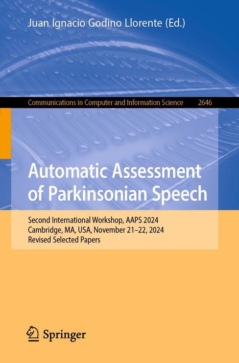 Automatic Assessment of Parkinsonian Speech, Buch