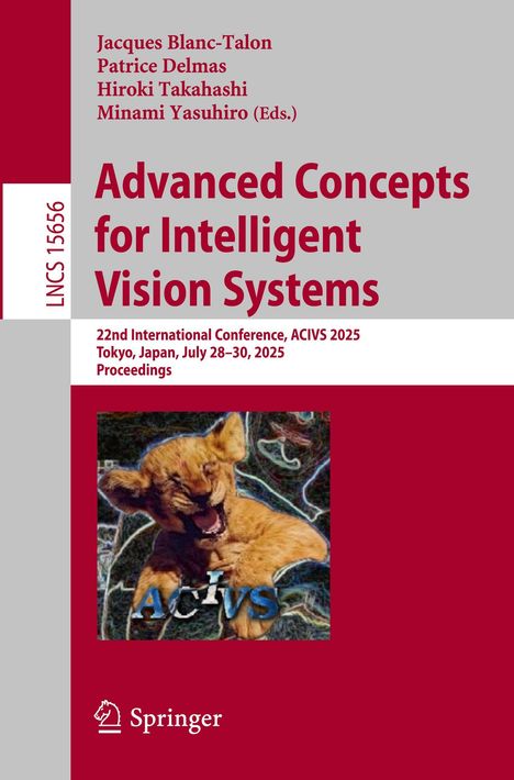 "Advanced Concepts for Intelligent Vision Systems" ist das Thema. Ein Löwenjunges illustriert den Inhalt.