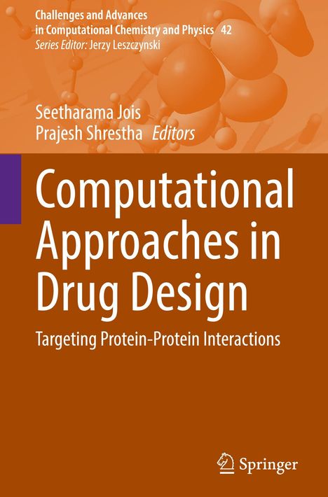 „Computational Approaches in Drug Design“, Buchcover, orange Hintergrund, Moleküle abgebildet. Verlag Springer-Logo.