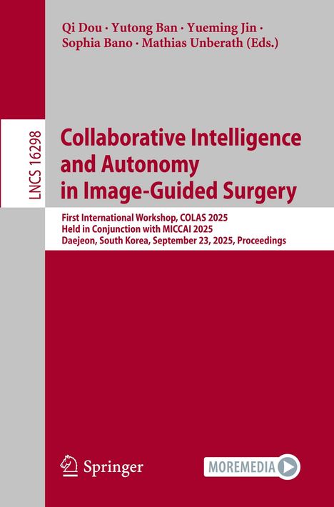 "Collaborative Intelligence and Autonomy in Image-Guided Surgery", Autoren oben, Workshopdetails unten, zwei Logos.