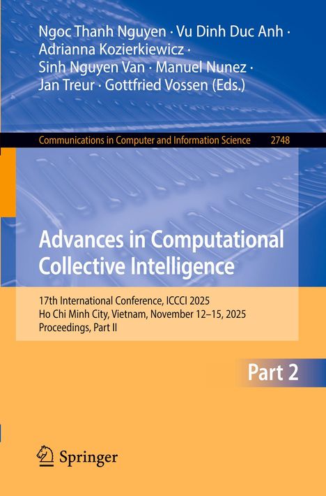 Titel: "Advances in Computational Collective Intelligence". Konferenzdetails unten. Gelber und blauer Hintergrund. Springer-Logo.