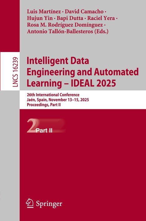 "Intelligent Data Engineering and Automated Learning – IDEAL 2025, Part II." Illustration eines Buchcovers mit rotem Design.