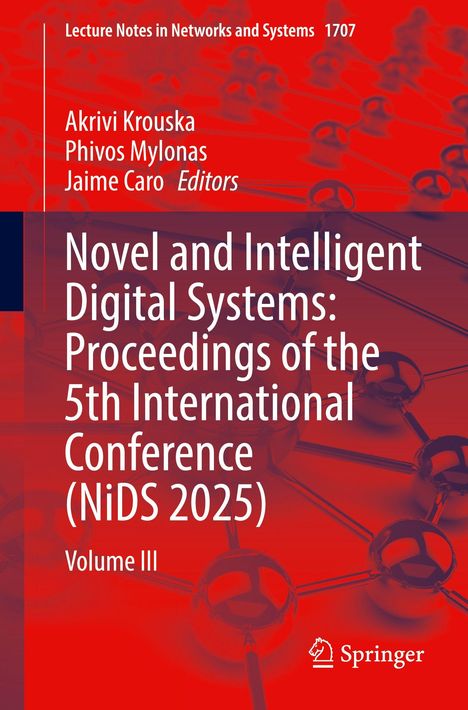 Titel: "Novel and Intelligent Digital Systems: Proceedings of the 5th International Conference (NiDS 2025) Volume III." Abstraktes Muster.