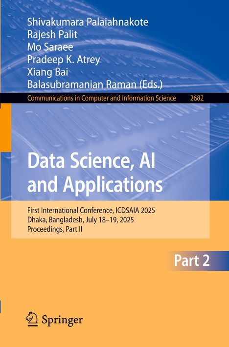 Titel: Data Science, AI and Applications. Konferenz: ICDSAIA 2025 in Dhaka. Springer Logo unten.