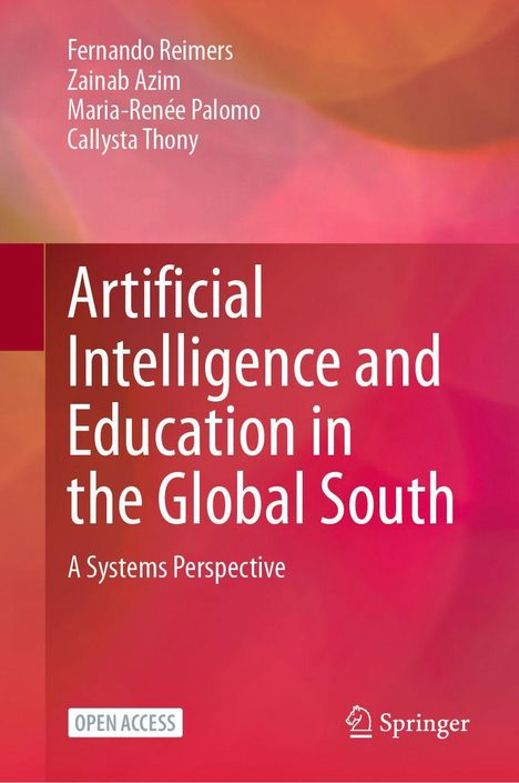 Titel: "Artificial Intelligence and Education in the Global South". Autoren: Fernando Reimers u.a. Farbmuster: rosa-orange.