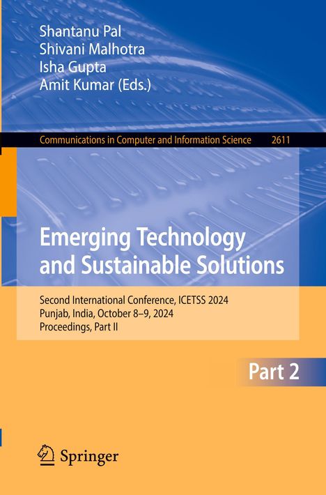 Titel: "Emerging Technology and Sustainable Solutions". Blaue und orange Gestaltung. Springer-Logo unten.
