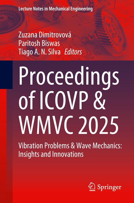 Titel: "Proceedings of ICOVP & WMVC 2025." Oben Zahnräder und technische Zeichnungen, unten rot-orange Hintergrund.