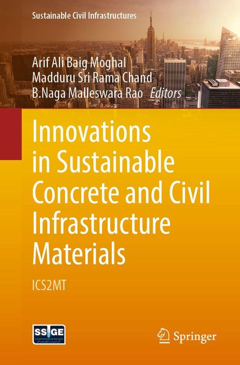 Titel: "Innovations in Sustainable Concrete and Civil Infrastructure Materials". Skyline im Hintergrund. Springer-Logo.