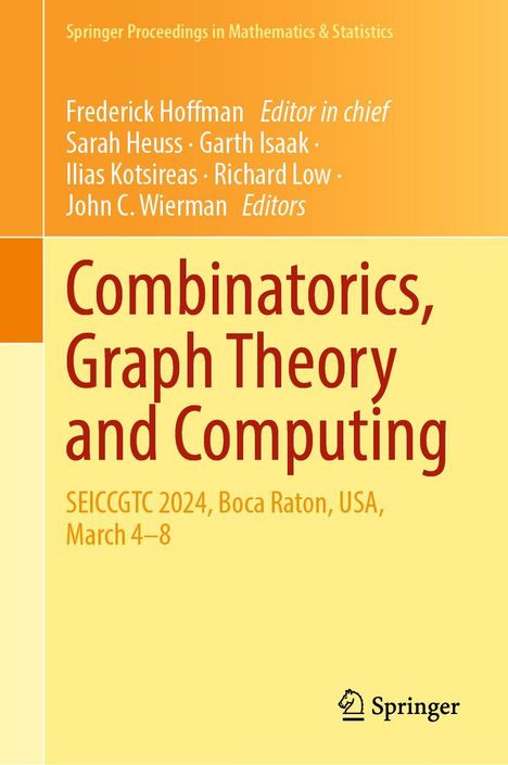 Gelbes Cover mit rotem Titel: "Combinatorics, Graph Theory and Computing". Veranstaltung in Boca Raton, USA, März 4–8.