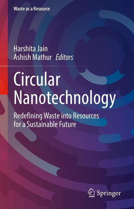Titel: Circular Nanotechnology. Autoren: Harshita Jain, Ashish Mathur. Hintergrund: Abstrakte, bunte Kreise.