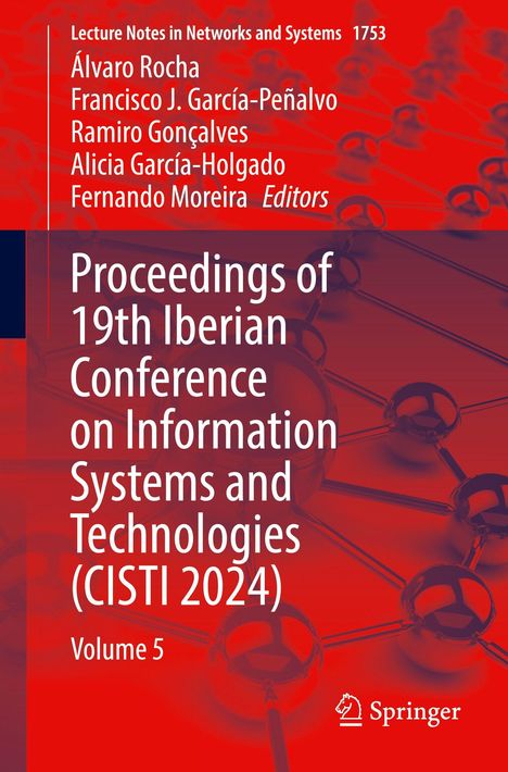 Text: "Proceedings of 19th Iberian Conference on Information Systems and Technologies (CISTI 2024) Volume 5". Rotes Muster mit Kugeln.