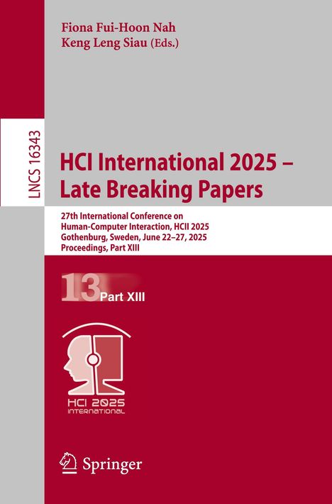 Titel: HCI International 2025 – Late Breaking Papers. Illustration: Kopf-Symbol-Logo der Konferenz.