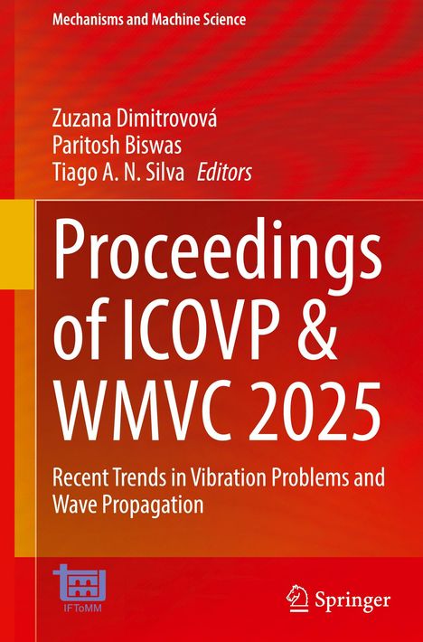 "Proceedings of ICOVP & WMVC 2025. Recent Trends in Vibration Problems and Wave Propagation." Roter Hintergrund.