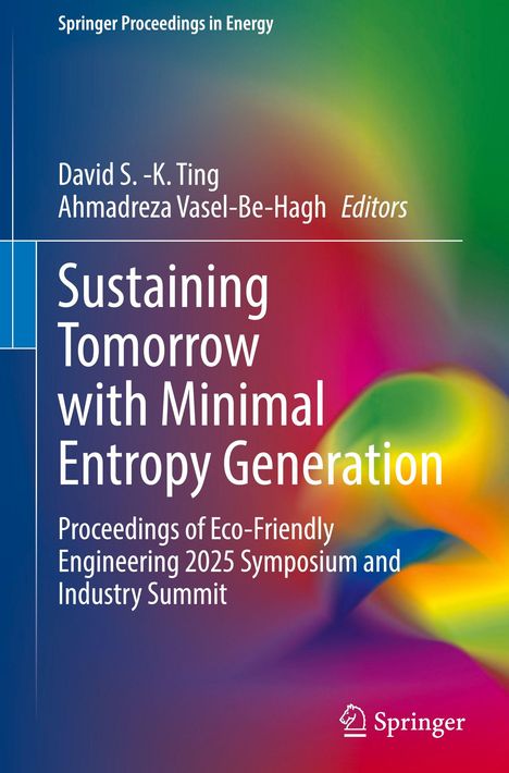 „Sustaining Tomorrow with Minimal Entropy Generation“ auf buntem, abstraktem Hintergrund. Springer-Logo unten rechts.
