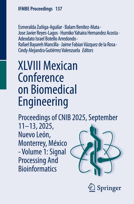 IFMBE Proceedings 137. XLVIII Mexican Conference on Biomedical Engineering, CNIB 2025, Monterrey. Springer-Logo.
