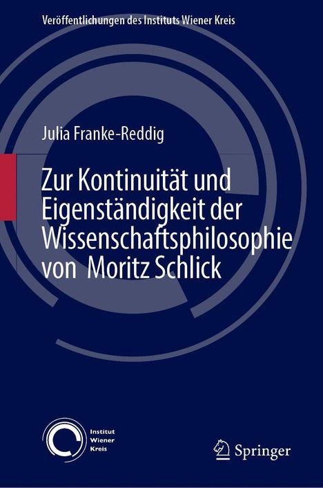 „Zur Kontinuität und Eigenständigkeit der Wissenschaftsphilosophie von Moritz Schlick.“ Dunkler Hintergrund, grafische Kreise.