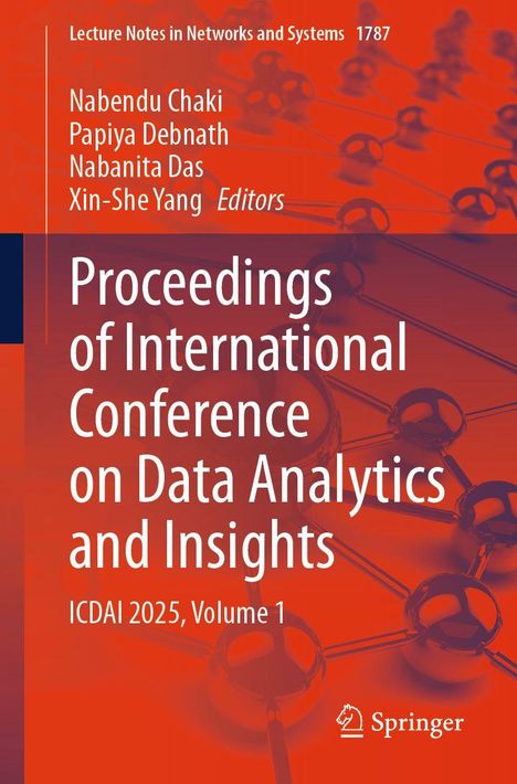Text: "Proceedings of International Conference on Data Analytics and Insights, ICDAI 2025, Volume 1", rote, wissenschaftliche Gestaltung.