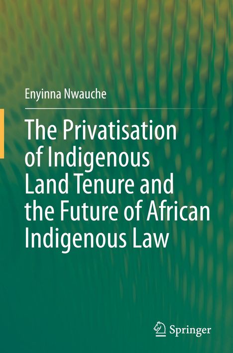 "Enyinna Nwauche. The Privatisation of Indigenous Land Tenure and the Future of African Indigenous Law." Abstraktes Muster in Grün.