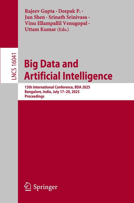 Titel: Big Data and Artificial Intelligence. Konferenzdetails: BDA 2025, Bangalore, 17.–20. Juli 2025. Springer-Logo unten.