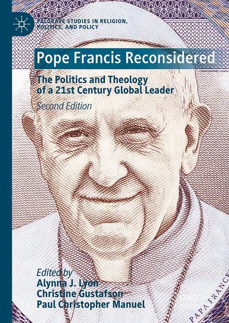 "Pope Francis Reconsidered" steht oben im Bild, darunter ein Porträt des Papstes in violetten Tönen.