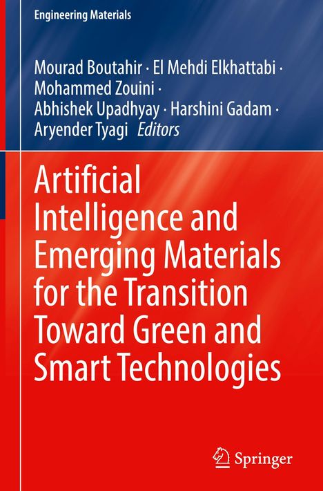 Titel: "Artificial Intelligence and Emerging Materials for the Transition Toward Green and Smart Technologies". Autoren: Mehrere Namen. Springer-Logo.