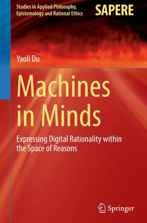"Machines in Minds" von Yaoli Du, roter Hintergrund, wissenschaftliches Buchdesign, Springer-Logo unten rechts.