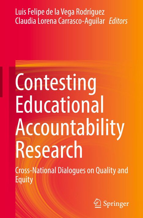 Titel: Contesting Educational Accountability Research. Rot-orangener Hintergrund. Springer-Logo unten rechts.