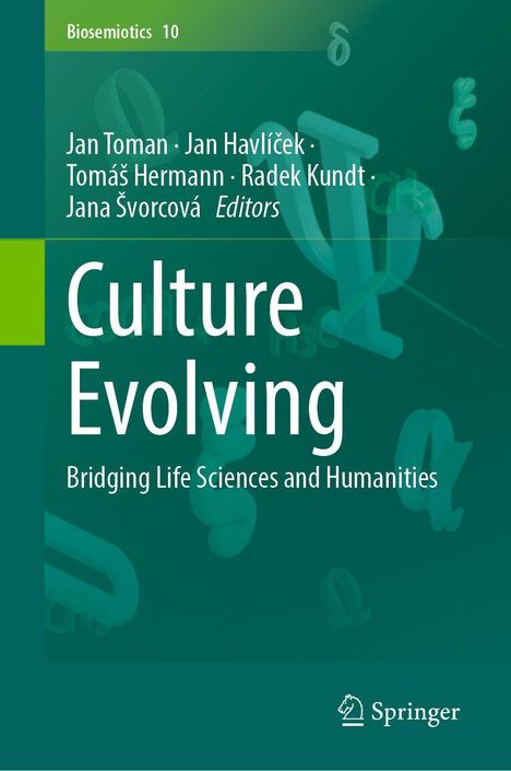 „Culture Evolving: Bridging Life Sciences and Humanities“ ist der Titel. Springer-Logo unten. Grüne Hintergrundgestaltung.