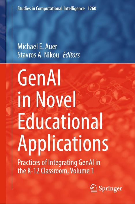 "GenAI in Novel Educational Applications" in weiß auf rotem Hintergrund; oben "Studies in Computational Intelligence".