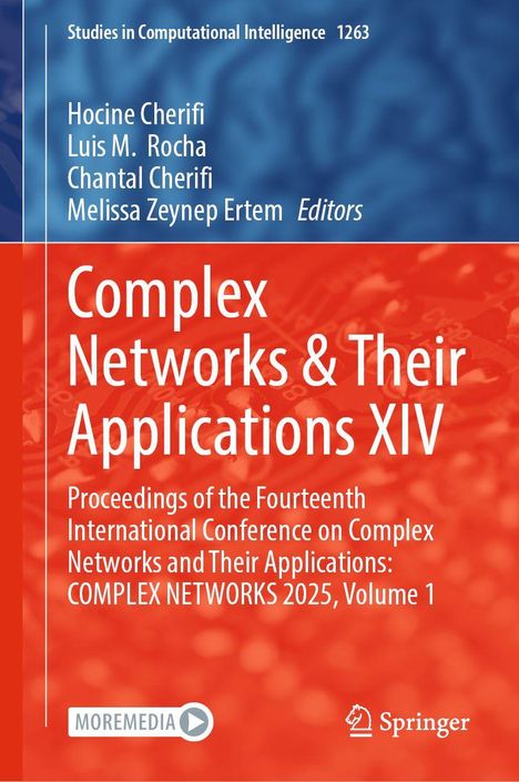 Titel: Complex Networks & Their Applications XIV. Autoren: Hocine Cherifi, Luis M. Rocha. Roter Hintergrund.