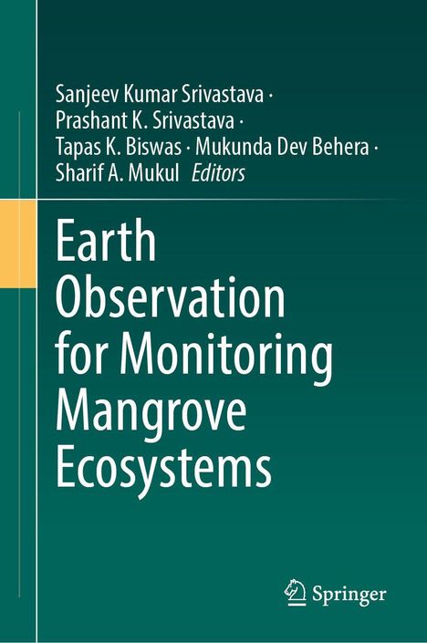 „Earth Observation for Monitoring Mangrove Ecosystems“, bearbeitet von mehreren Autoren. Rechts unten ist ein Logo.