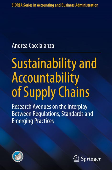Titel: "Sustainability and Accountability of Supply Chains". Autor: Andrea Caccialanza. Logo unten: Springer.