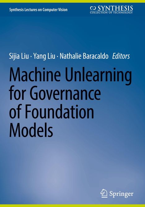 Titel: "Machine Unlearning for Governance of Foundation Models". Oben blaues Cover, Verlagssymbol unten rechts.