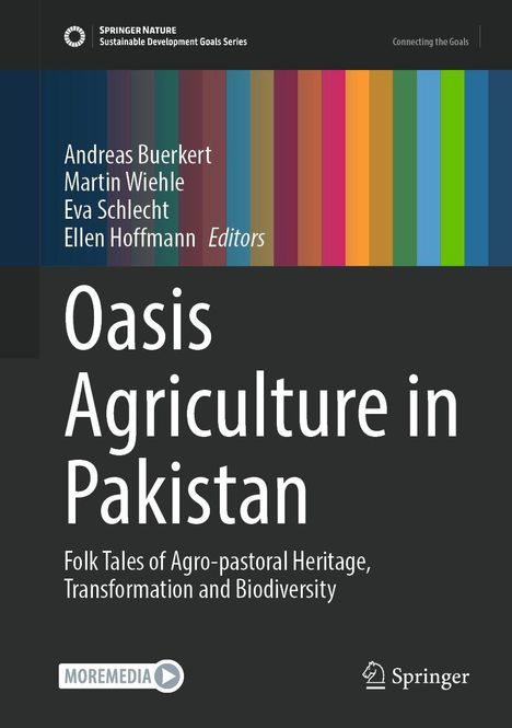 „Oasis Agriculture in Pakistan“, bunte Streifen oben, Herausgebernamen links, Springer-Logo unten.